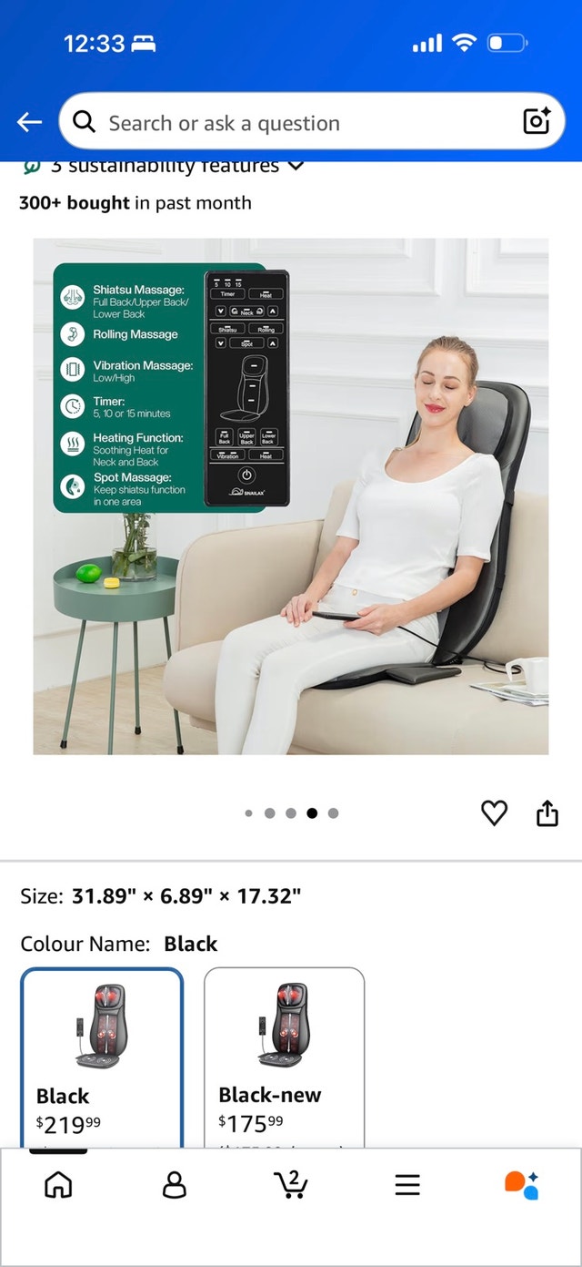 Snailax Shiatsu Massage Chair Pad - photo 3