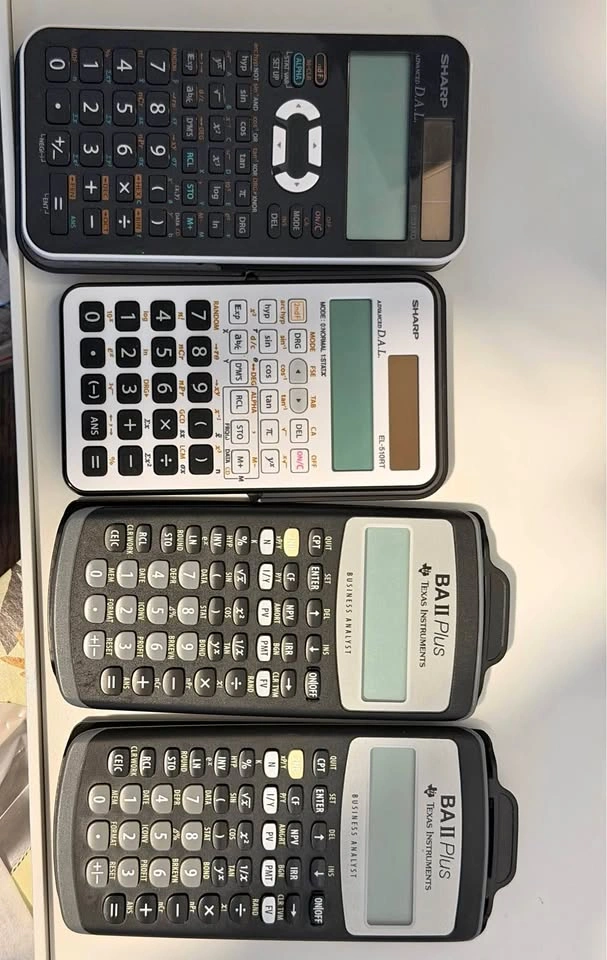 Texas Instruments BA II Plus and Sharp Scientific Calculators