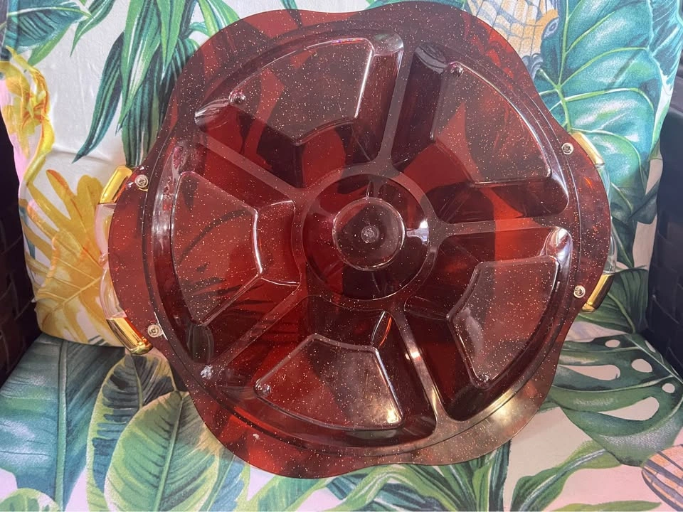 Vintage 1950s Atomic Glitter Resin Tray – Perfect Retro Display - photo 3