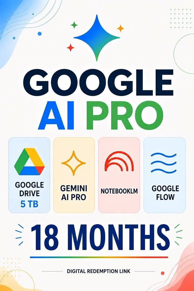 Google AI Pro Bundle 18 Months 5T Google Drive