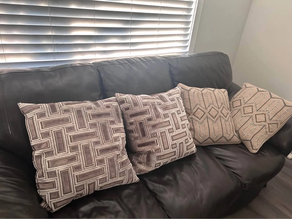 Set of 4 Neutral Patterned Accent Throw Pillows - photo 3