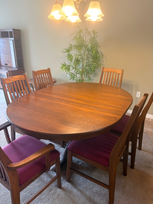 Solid Oak Dining Table + 6 Chairs - photo 3