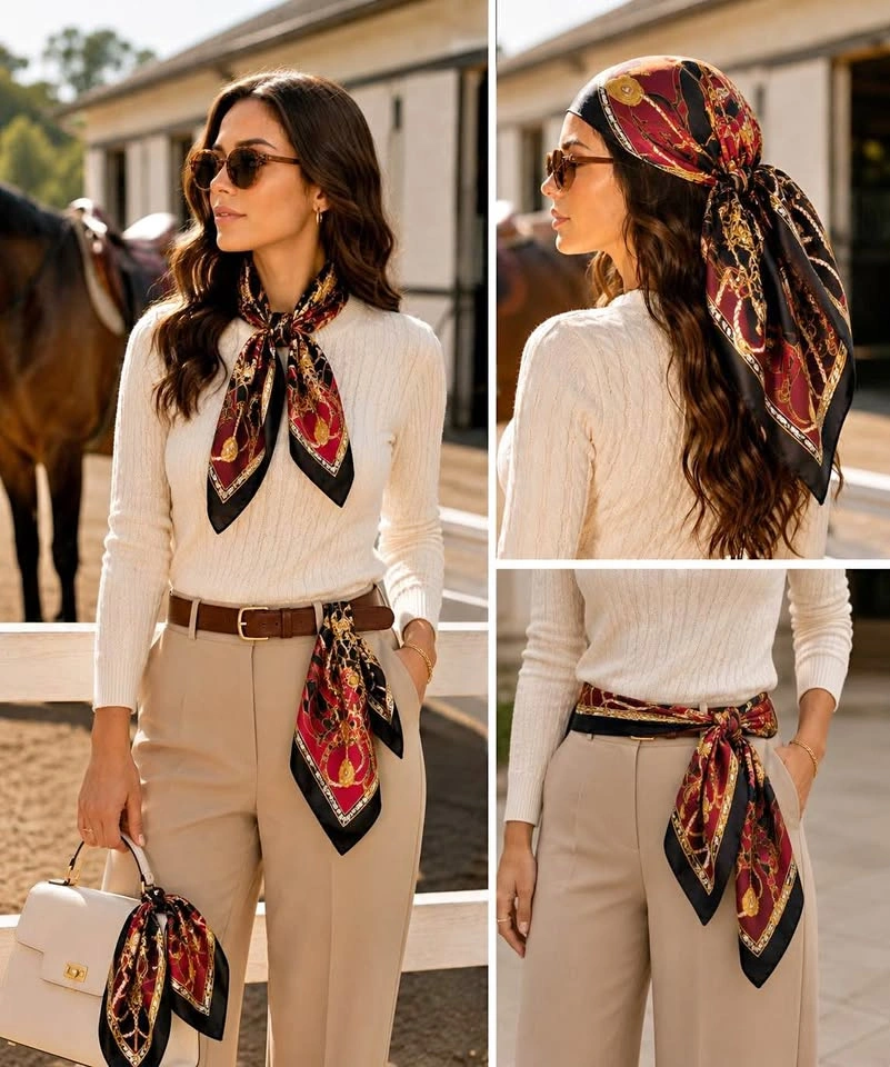 Vintage Scarf “ The Art Of The Scarf” Made In Italy