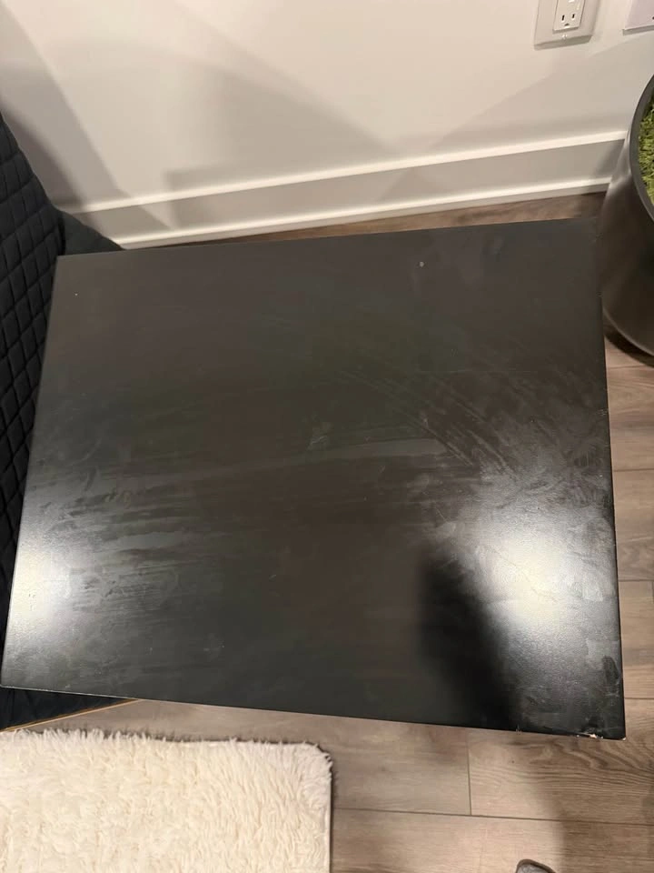 Black 3-Drawer Nightstand with Gold Accents - photo 2