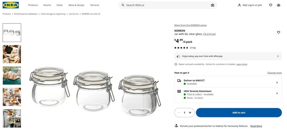 IKEA KORKEN airtight glass jar with lid - photo 3