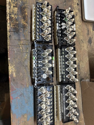 Lot of 6 Screw Terminal Blocks Strips, Black/White Covers