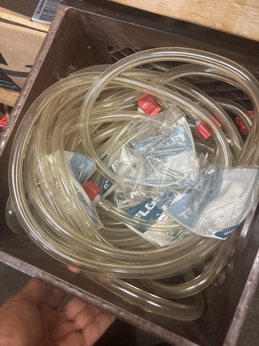 Tygon Clear Flexible Tubing/Hose Assorted Lot w/ Red Caps & Meta