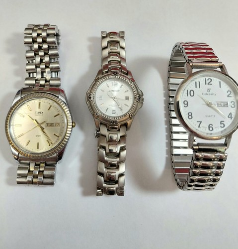Vintage Quartz Watches - Timex, Celebrity, Chrome - Lot of 3 - photo 2