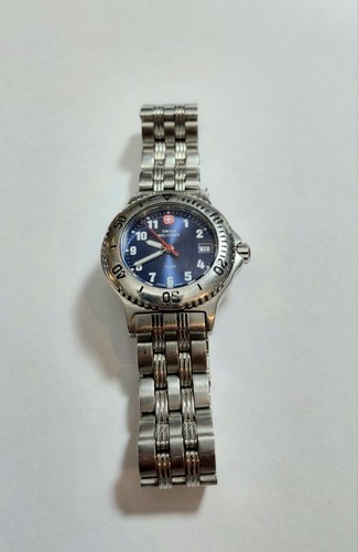 Vintage Wenger Swiss Military Mens Watch 100M Blue - photo 2