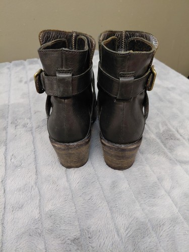 FIORENTINI & BAKER ITALY WOMEN'S BLACK LEATHER ANKLE STRAP BOOTS - photo 3