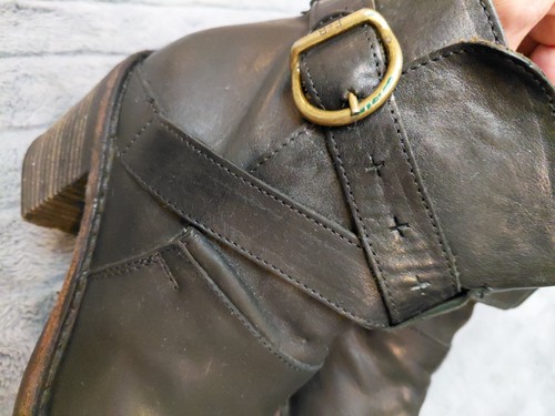 FIORENTINI & BAKER ITALY WOMEN'S BLACK LEATHER ANKLE STRAP BOOTS - photo 5