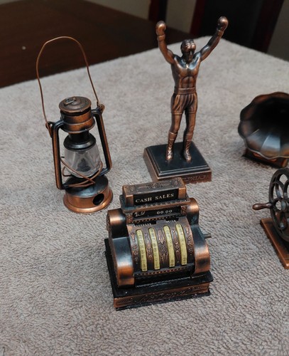 Vintage Die Cast Metal Miniature Pencil Sharpener Lot (5) Bronze - photo 2