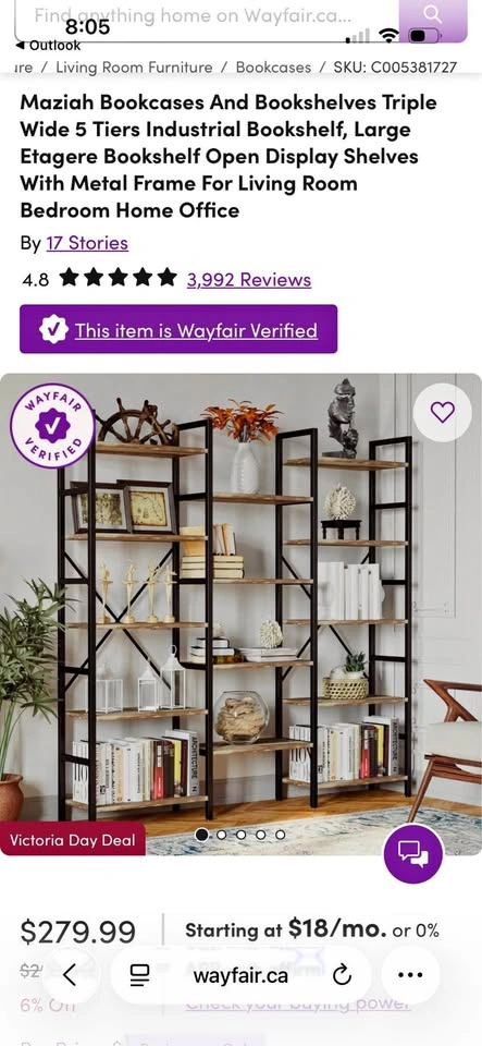 Maziah Bookcases And Bookshelves - Industrial Brown