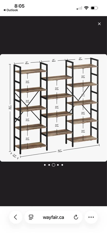 Maziah Bookcases And Bookshelves - Industrial Brown - photo 3