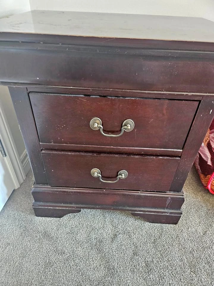 Wooden Side Table 2 Drawer