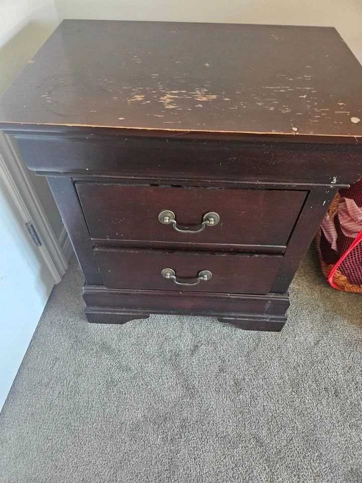 Wooden Side Table 2 Drawer - photo 2