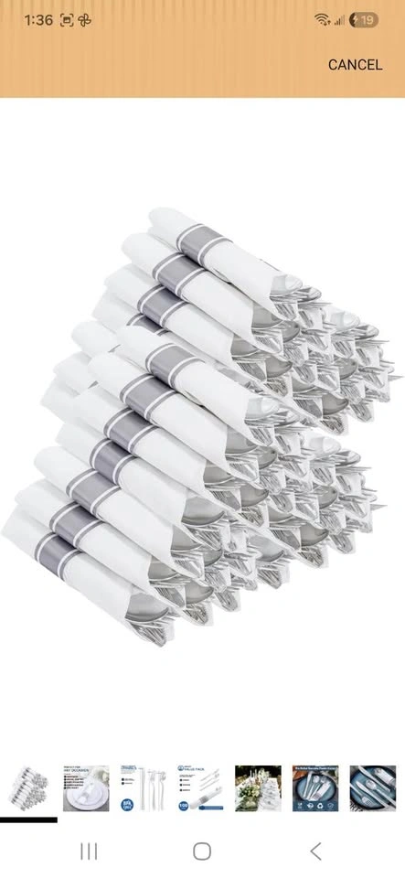 400 Pcs Pre Rolled heavy duty silverware Plastic - photo 3