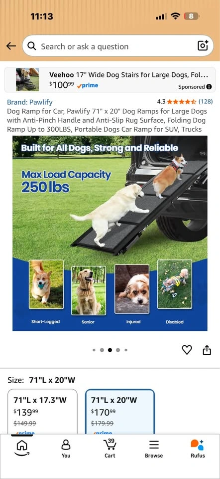 Pawlify 71" x 20" Folding Dog Ramp - photo 2