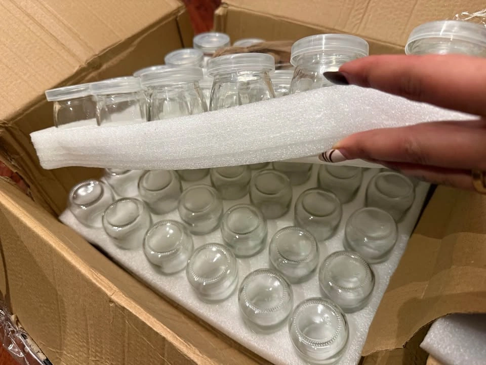 60-Piece Glass Yogurt Jars with Lids and Tags - photo 2