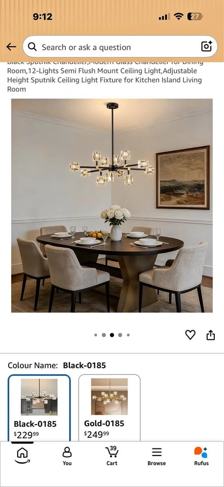12-Light Sputnik Semi Flush Mount Ceiling Light