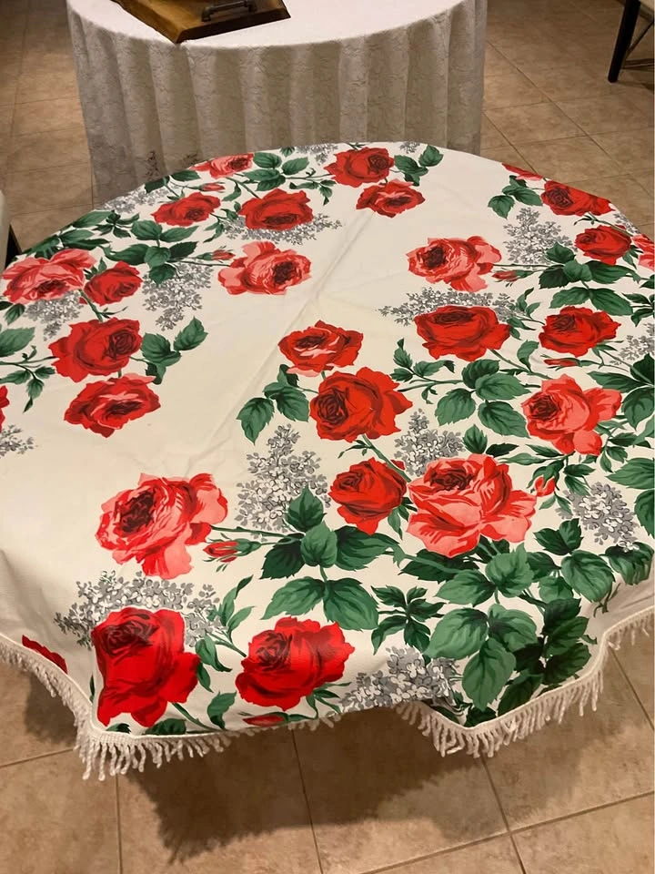 Table Cloth Vintage OUTDOOR With Fringe Round 53” - photo 2
