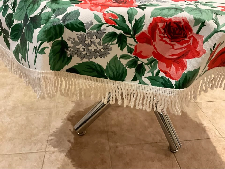 Table Cloth Vintage OUTDOOR With Fringe Round 53” - photo 3