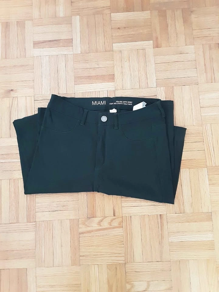 Super skinny High Rise Dark Green Pants. Size L - photo 2