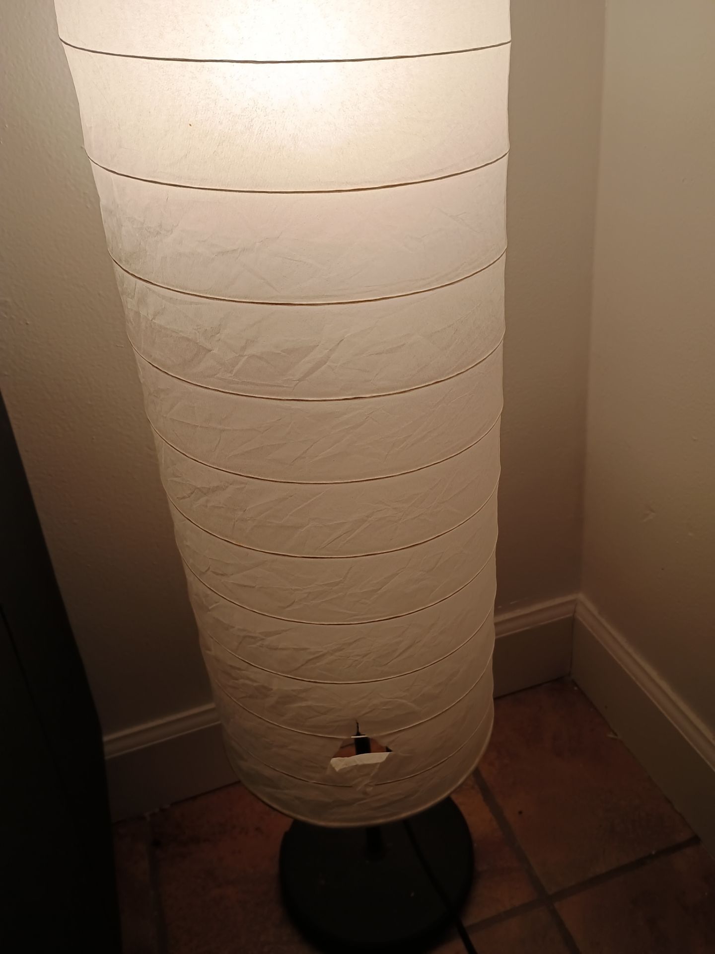 Ikea Floor Lamp Tall White Round Paper Shade - photo 2