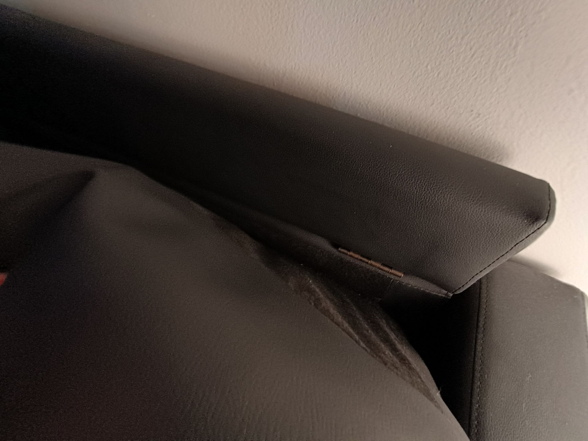 Black Faux Leather L-Shape Couch - photo 5
