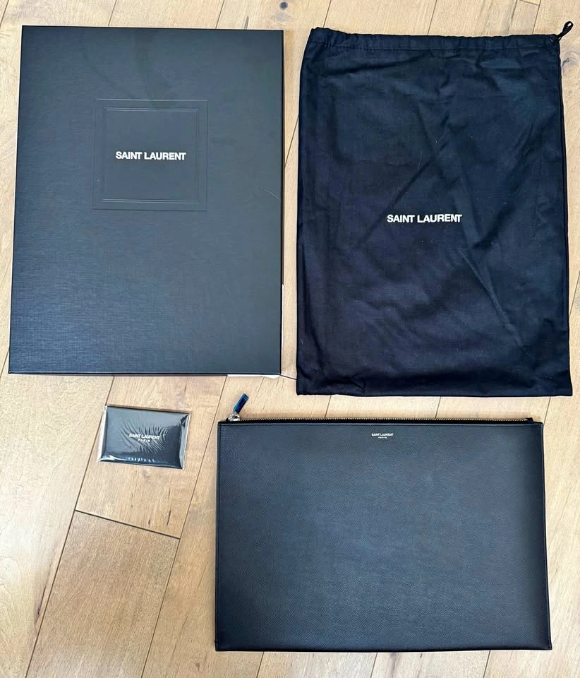 Saint Laurent YSL Leather Clutch/Document Holder