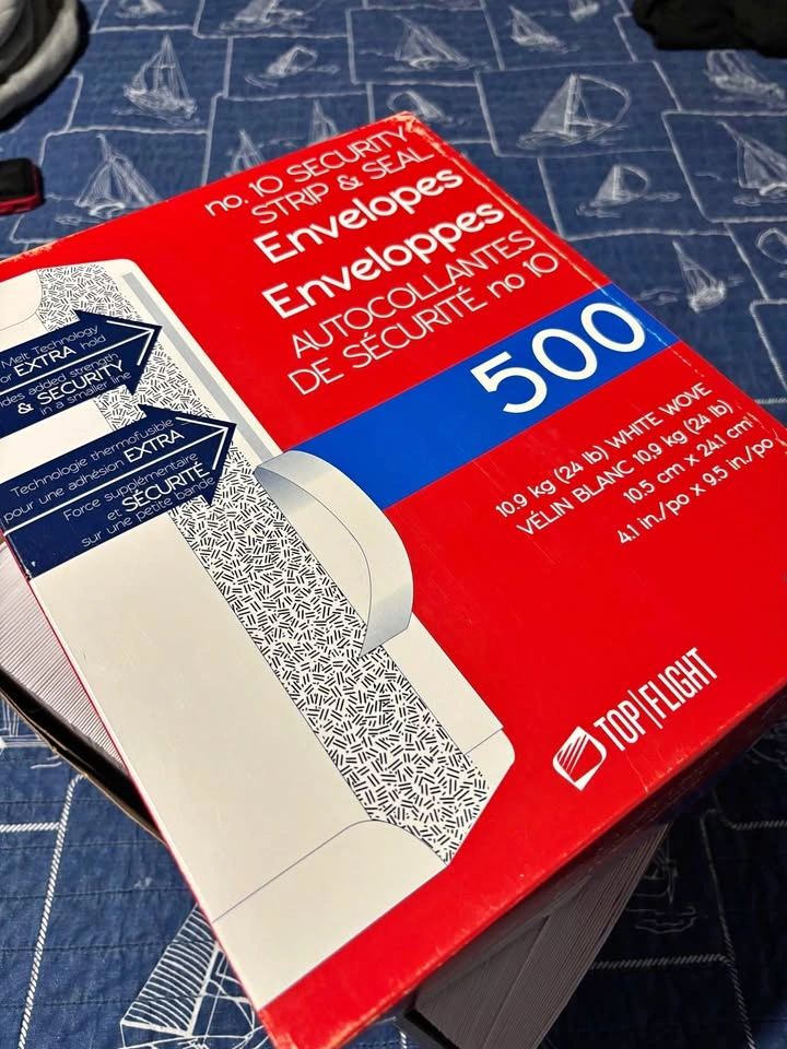 Boxes of envelopes