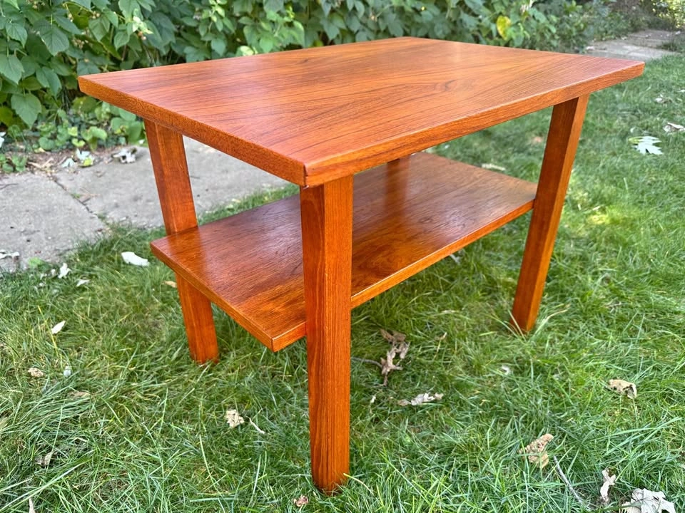 Refinished Mid-Century Teak Side Table – Made in Canada