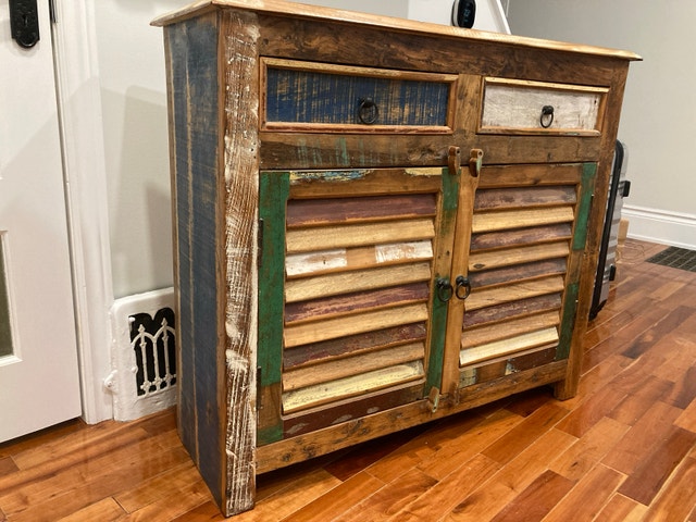 Reclaimed pine storage cabinet