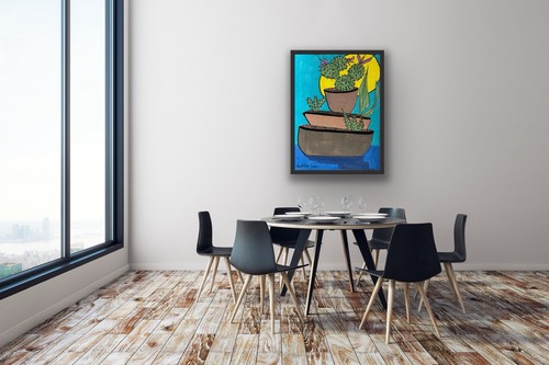 Original Abstract Painting Modern Pop Art Blue Brown Green - photo 4