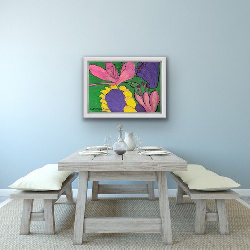 Original Abstract Painting Modern Pop Art Blue Brown Green - photo 4