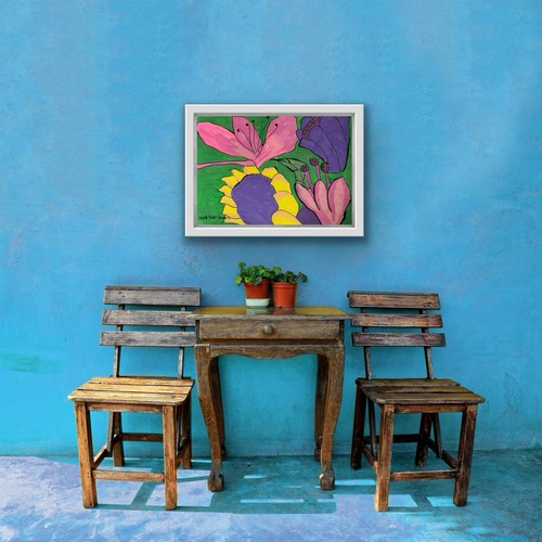 Original Abstract Painting Modern Pop Art Blue Brown Green - photo 4