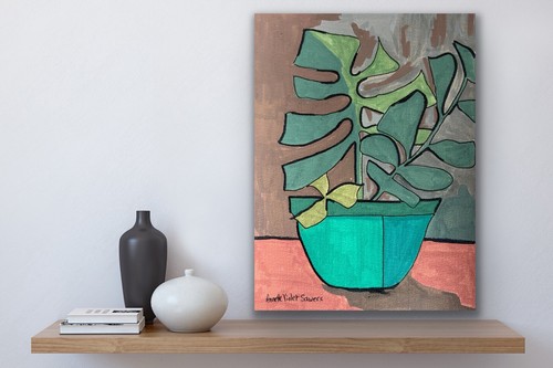 Original Abstract Painting Modern Pop Art Blue Brown Green - photo 4
