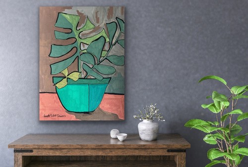 Original Abstract Painting Modern Pop Art Blue Brown Green - photo 5