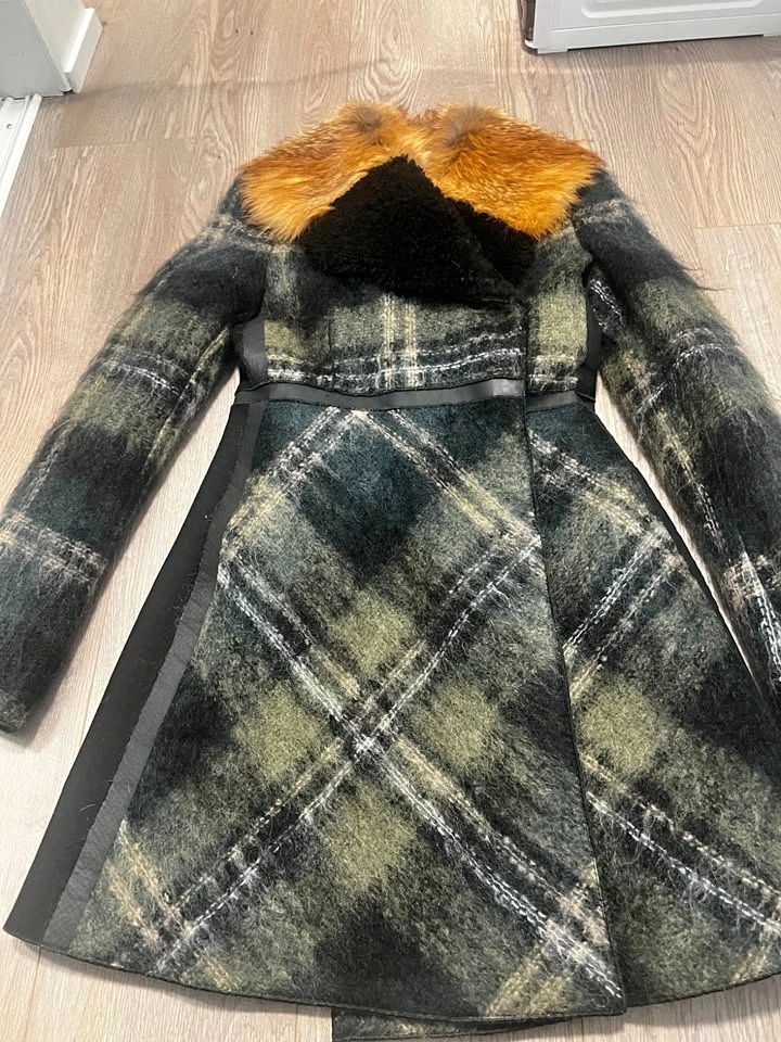 Moncler Fur Wool Coat