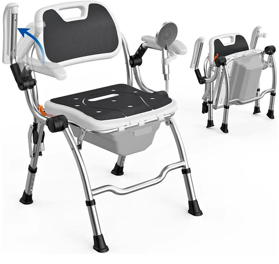 NEW - Bariatric Drop Arm Bedside Commode Chair
