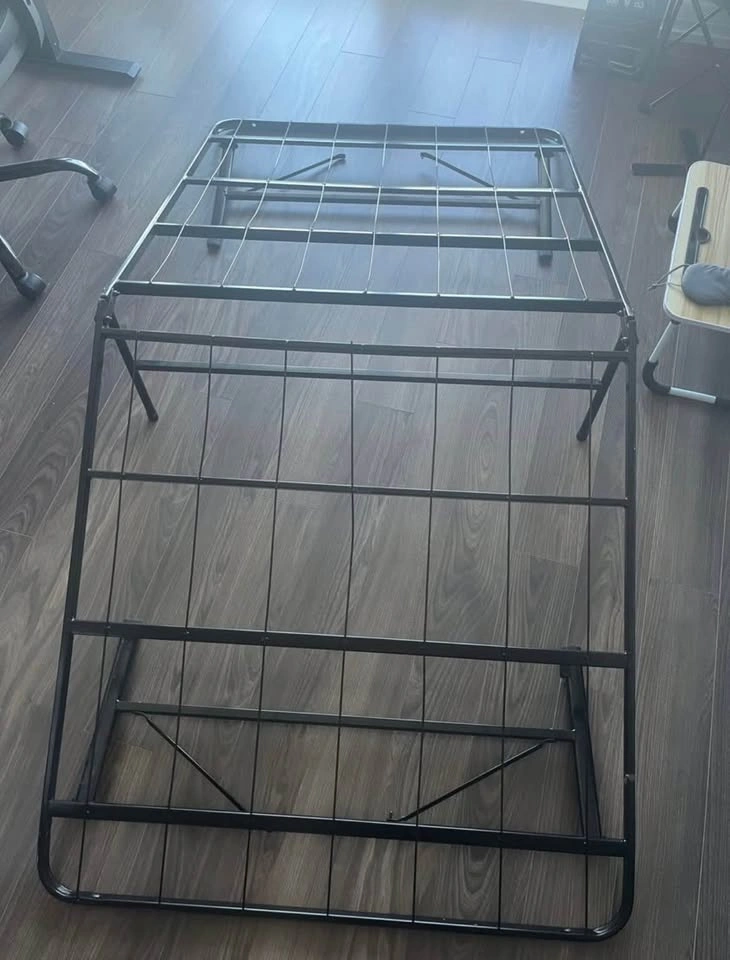 Foldable Twin Metal Platform Bed Frame - Twin Size Steel Support - photo 3