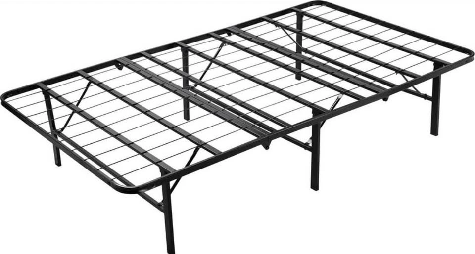 Foldable Twin Metal Platform Bed Frame - Twin Size Steel Support - photo 4