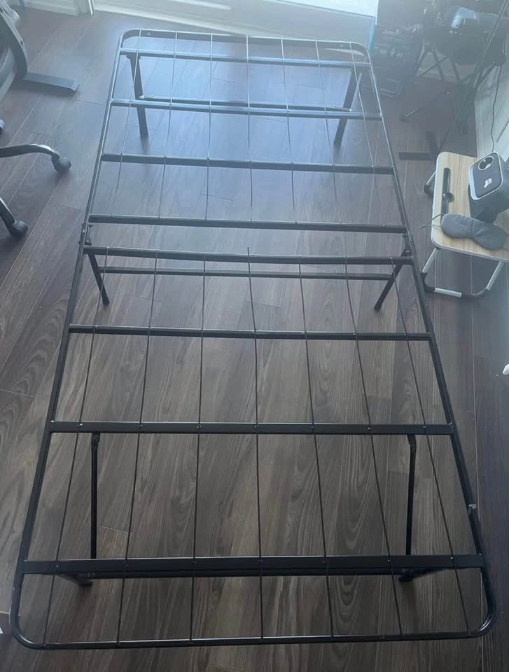 Foldable Twin Metal Platform Bed Frame - Twin Size Steel Support - photo 5