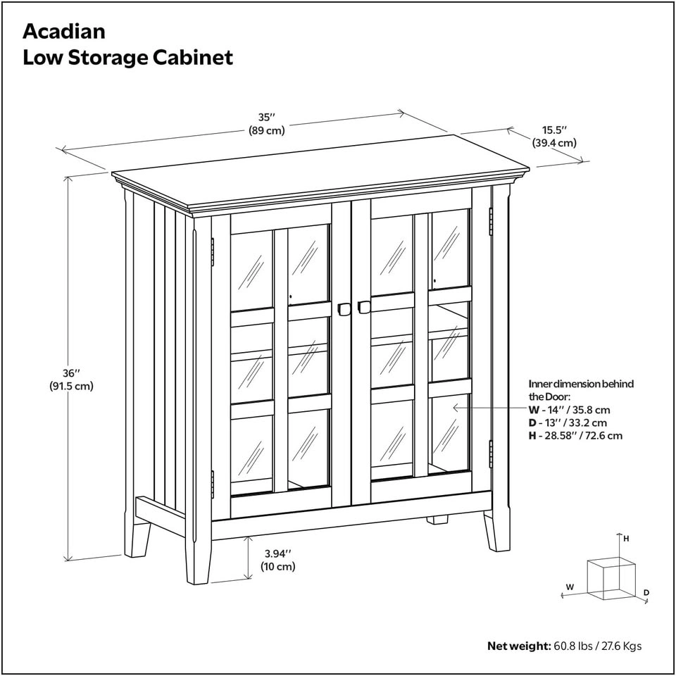 Plywood Medium Storage Cabinet with Tempered Glass Doors - photo 2