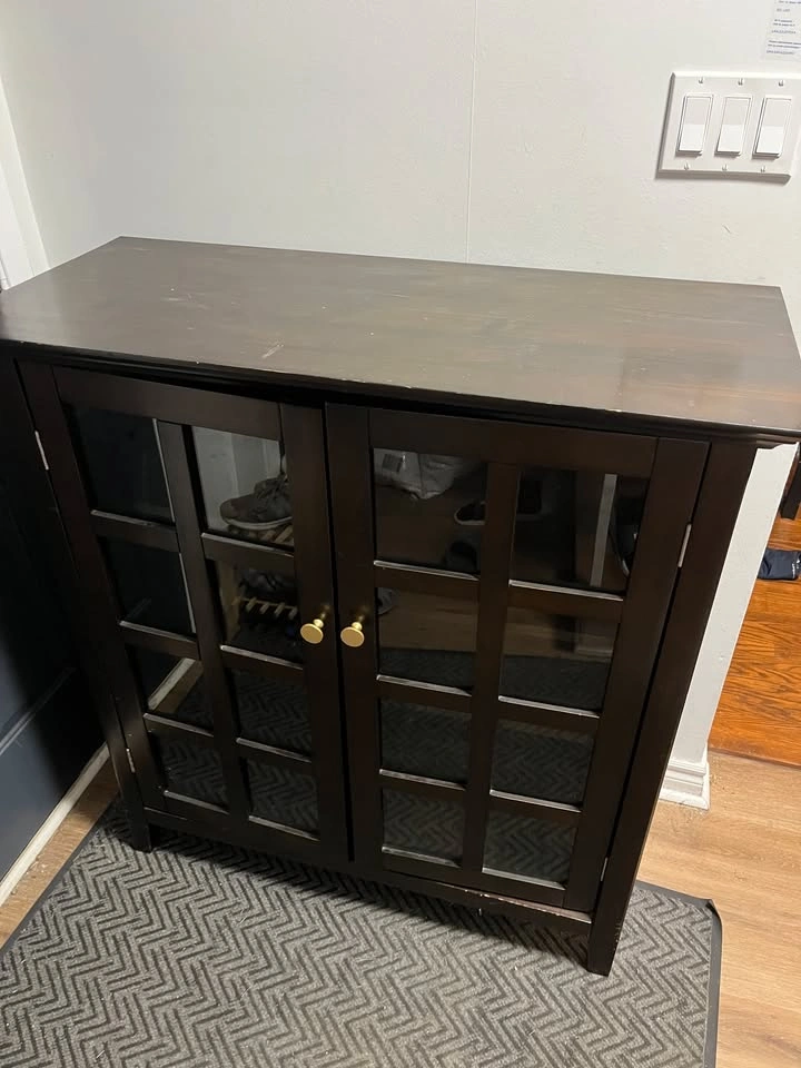 Plywood Medium Storage Cabinet with Tempered Glass Doors - photo 3