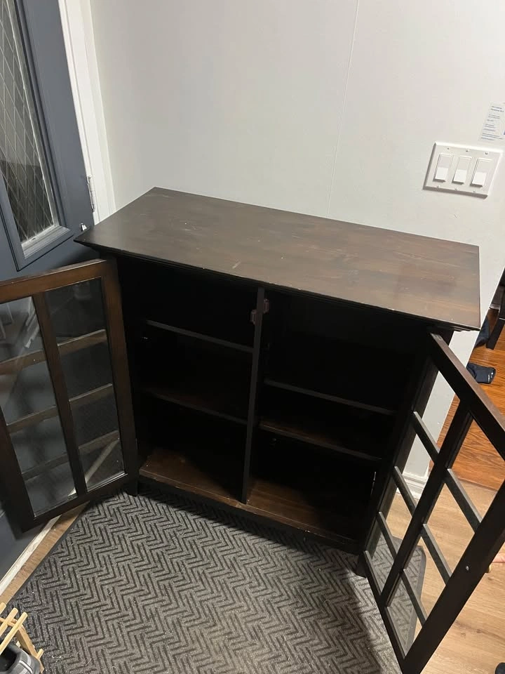 Plywood Medium Storage Cabinet with Tempered Glass Doors - photo 4