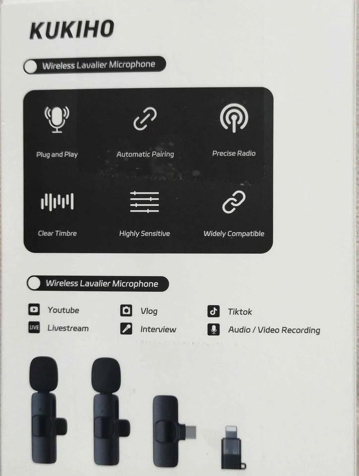 Wireless Lavalier Microphone for iPhone/iPad/Android, 2-Pack NEW - photo 2