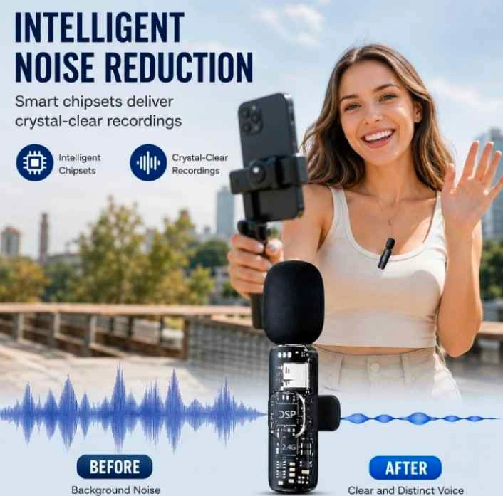 Wireless Lavalier Microphone for iPhone/iPad/Android, 2-Pack NEW - photo 3