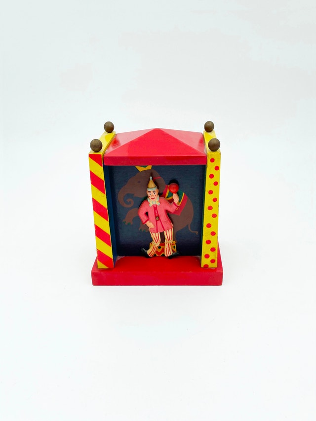 Vintage Toy Music Box with Circus Clown