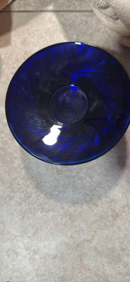 Duralex Vereco "Rivage" Cobalt Blue Swirl - photo 2